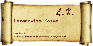 Lazarovits Kozma névjegykártya